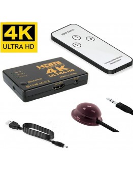 HDMI 4K tri-portni razdelilnik z daljincem